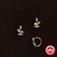 1 Pair Simple Style Geometric Solid Color Plating Sterling Silver Hoop Earrings main image 1