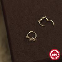1 Pair Simple Style Geometric Solid Color Plating Sterling Silver Hoop Earrings main image 3