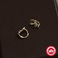 1 Pair Simple Style Geometric Solid Color Plating Sterling Silver Hoop Earrings main image 4