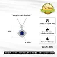 Sterling Silver White Gold Plated IG Style Simple Style Shiny Rhombus Handmade Polishing Inlay Zircon Pendant Necklace main image 2