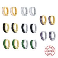 1 Pair IG Style Shiny Geometric Plating Inlay Sterling Silver Zircon Earrings sku image 5