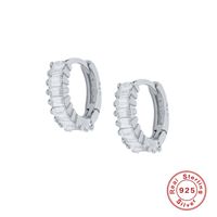 1 Pair IG Style Shiny Geometric Plating Inlay Sterling Silver Zircon Earrings sku image 2