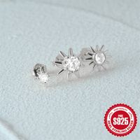 3 Pieces Set IG Style Simple Style Shiny Star Plating Inlay Sterling Silver Zircon Ear Studs main image 5
