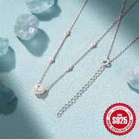 Sterling Silver Simple Style Round Plating Inlay Zircon Necklace main image 3