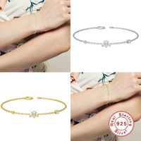 Sterling Silver Simple Style Bee Plating Inlay Zircon Bracelets main image 1