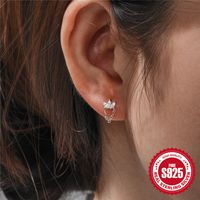 1 Pair Simple Style Geometric Solid Color Plating Sterling Silver Ear Studs main image 4