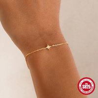 Sterling Silver Simple Style Star Plating Inlay Zircon Bracelets main image 1