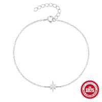Argent Sterling Style Simple Star Placage Incruster Zircon Bracelets main image 4