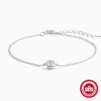Argent Sterling Style Simple Rond Placage Incruster Zircon Bracelets main image 5