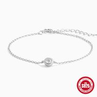 Sterling Silber Einfacher Stil Runden Überzug Inlay Zirkon Armbänder main image 5