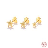 3 Pieces Set Simple Style Starfish Plating Sterling Silver Ear Studs main image 5