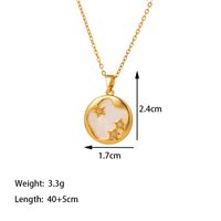 304 Stainless Steel 18K Gold Plated Casual Simple Style Commute Inlay Dolphin Flower Butterfly Acrylic Artificial Rhinestones Pendant Necklace main image 2