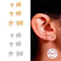 3 Pieces Set Simple Style Starfish Plating Sterling Silver Ear Studs main image 1
