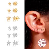 3 Pieces Set Simple Style Starfish Plating Sterling Silver Ear Studs main image 6