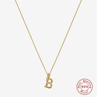 Sterling Silver Simple Style Letter Plating Inlay Zircon Pendant Necklace sku image 24