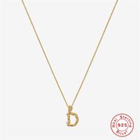 Sterling Silver Simple Style Letter Plating Inlay Zircon Pendant Necklace sku image 22