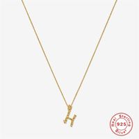 Sterling Silver Simple Style Letter Plating Inlay Zircon Pendant Necklace sku image 4