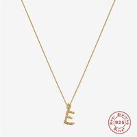 Sterling Silver Simple Style Letter Plating Inlay Zircon Pendant Necklace sku image 10