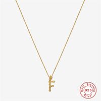 Sterling Silver Simple Style Letter Plating Inlay Zircon Pendant Necklace sku image 5