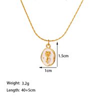 304 Stainless Steel 18K Gold Plated Casual Simple Style Commute Inlay Dolphin Flower Butterfly Acrylic Artificial Rhinestones Pendant Necklace sku image 6