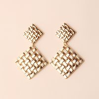 1 Pair Elegant Simple Style Square Plating Metal Drop Earrings main image 4