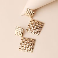 1 Pair Elegant Simple Style Square Plating Metal Drop Earrings main image 5