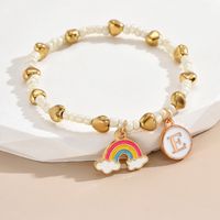 Simple Style Letter Rainbow Heart Shape Alloy Beaded Enamel Women's Bracelets sku image 5