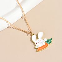 Cute Rabbit Carrot Alloy Enamel Plating Women's Pendant Necklace main image 3