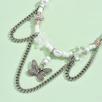 Retro Ethnic Style Butterfly Alloy Beaded Plating Women's Necklace main image 5