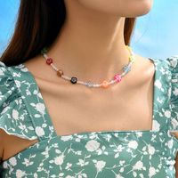 Cute Bohemian Flower Artificial Crystal Alloy Beaded Women's Necklace main image 3