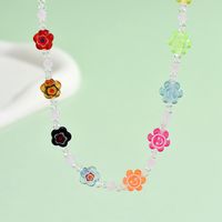 Cute Bohemian Flower Artificial Crystal Alloy Beaded Women's Necklace main image 5