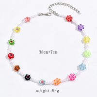 Cute Bohemian Flower Artificial Crystal Alloy Beaded Women's Necklace main image 8