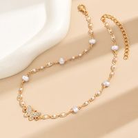 Elegant Simple Style Butterfly Alloy Plating Inlay Artificial Pearls Rhinestones Women's Choker main image 5