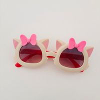 Y2K Sweet Artistic Cat Bow Knot Pc Resin Oval Frame Full Frame Kids Sunglasses sku image 2
