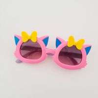 Y2K Sweet Artistic Cat Bow Knot Pc Resin Oval Frame Full Frame Kids Sunglasses sku image 3