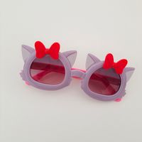 Y2K Sweet Artistic Cat Bow Knot Pc Resin Oval Frame Full Frame Kids Sunglasses sku image 4