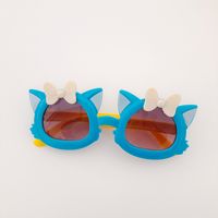 Y2K Sweet Artistic Cat Bow Knot Pc Resin Oval Frame Full Frame Kids Sunglasses sku image 5