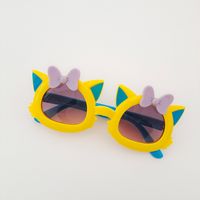 Y2K Sweet Artistic Cat Bow Knot Pc Resin Oval Frame Full Frame Kids Sunglasses sku image 6