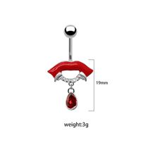 1 Piece Belly Rings Exaggerated Funny Lips Alloy Titanium Steel Copper Plating Inlay Rhinestones Glass White Gold Plated main image 10