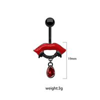 1 Piece Belly Rings Exaggerated Funny Lips Alloy Titanium Steel Copper Plating Inlay Rhinestones Glass White Gold Plated sku image 14