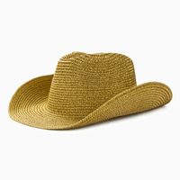 Women's Casual Modern Style Shiny Solid Color Crimping Big Eaves Straw Hat sku image 1