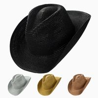 Women's Casual Modern Style Shiny Solid Color Crimping Big Eaves Straw Hat main image 1