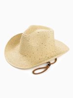 Women's Casual Solid Color Sequins Crimping Big Eaves Straw Hat sku image 3