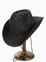امرأة غير رسمي اللون الصامد الترتر العقص طنف كبيرة قبعة من القش sku image 4