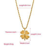 316 Stainless Steel  14K Gold Plated Elegant Simple Style Enamel Four Leaf Clover Pendant Necklace main image 2