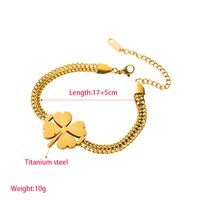 316 Stainless Steel  14K Gold Plated Elegant Simple Style Enamel Four Leaf Clover Pendant Necklace main image 3