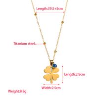 316 Stainless Steel  14K Gold Plated Elegant Simple Style Enamel Four Leaf Clover Pendant Necklace main image 4
