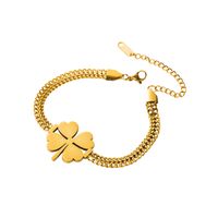 316 Stainless Steel  14K Gold Plated Elegant Simple Style Enamel Four Leaf Clover Pendant Necklace main image 8