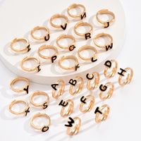 Wholesale Jewelry Simple Style Letter Alloy Plating Open Rings main image 1
