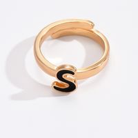 Wholesale Jewelry Simple Style Letter Alloy Plating Open Rings main image 4
